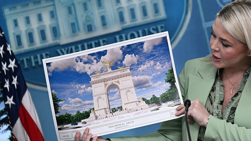 Il progetto del complesso militare legato all'arco di Trump