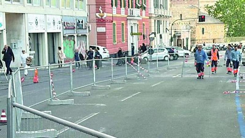 Pini di corso Podestà a Genova, maxi transennamento dopo lo stop al taglio deciso dalla Procura