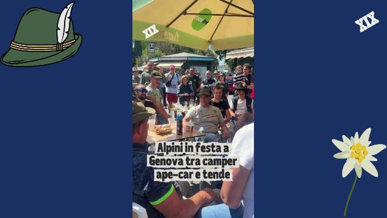 Alpini in festa a Genova tra camper, ape-car e tende