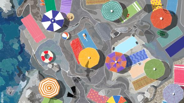 Piazza San Lorenzo diventa un grande litorale con sabbia e ombrelloni per la Genova Design Week