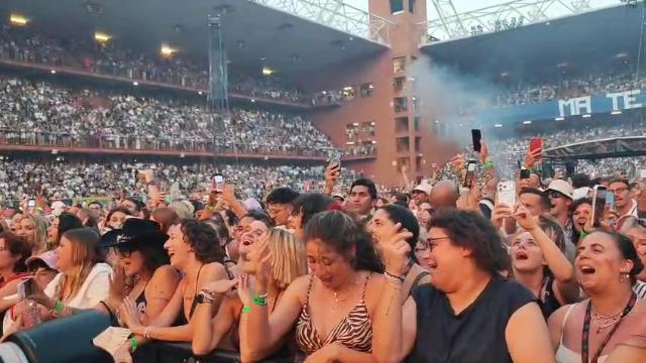 Olly al Ferraris, cori di attesa dei fan prima dell'inizio dello spettacolo