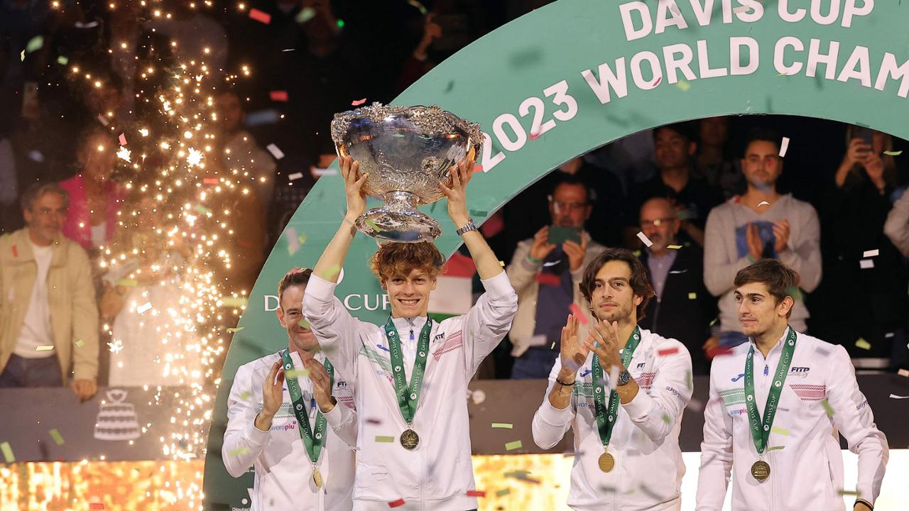 Coppa Davis, finale Italia-Australia: le foto di Arnaldi-Popyrin