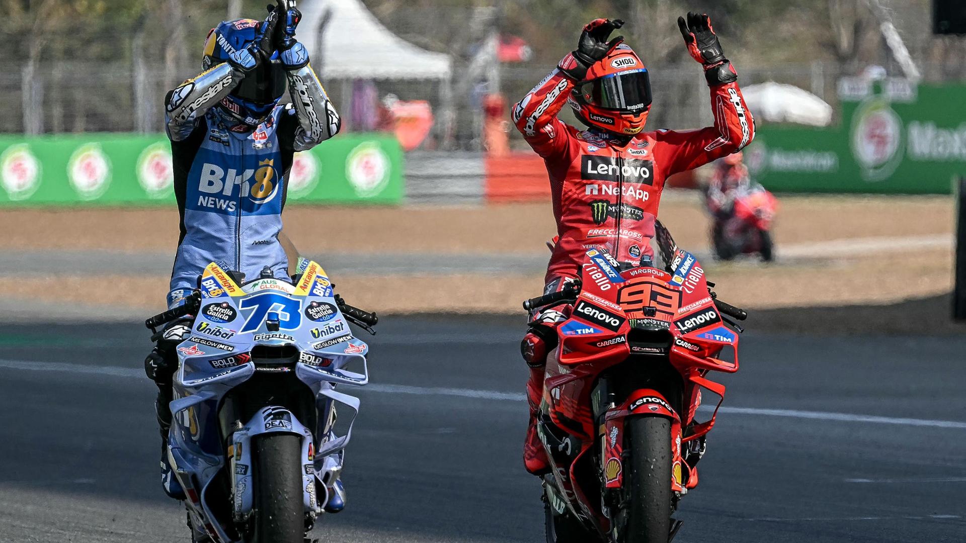 Moto Gp, Marc Marquez vince la gara sprint in Thailandia. Terzo Bagnaia ...