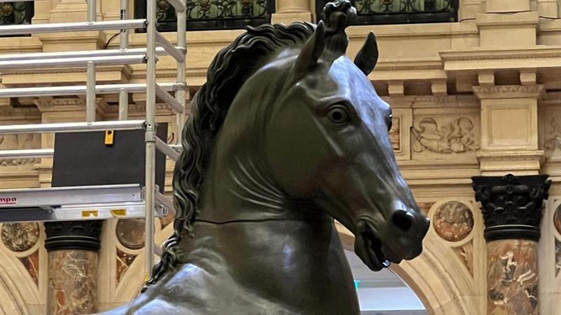 IconsGr Museo In Bronzo Greco Antico Replica Della Statua Del Cavallo Di Epoca Geometrica (180 - 10