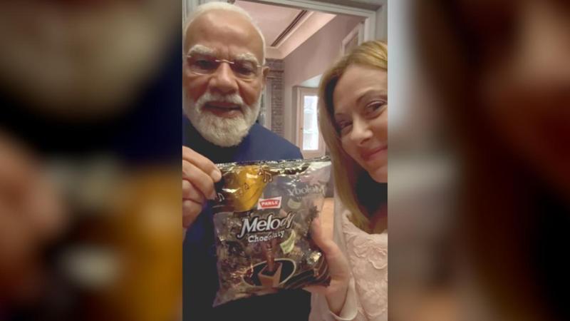Italia-India, il video postato dalla premier Meloni: "Modi ci ha portato le caramelle"