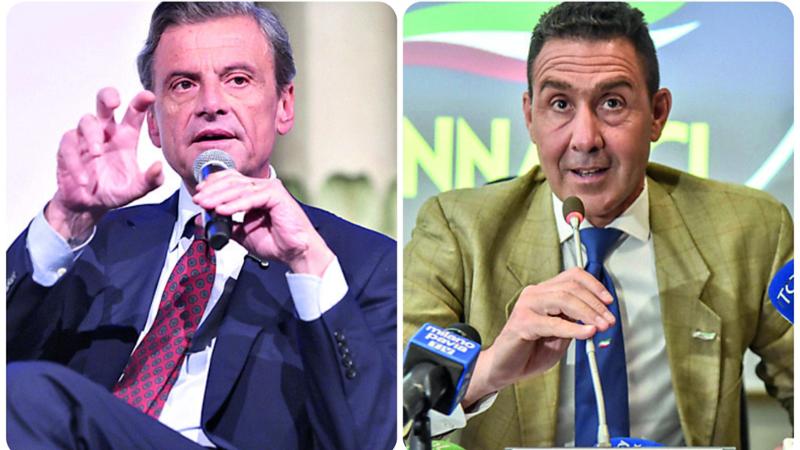 A sinistra Carlo Calenda leader di Azione, a destra Roberto Vannacci di Futuro nazionale
