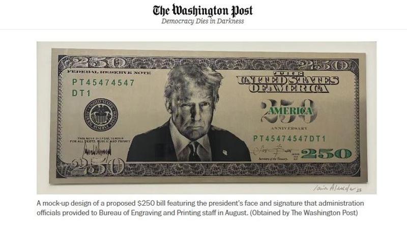 Il volto di Trump stampato sui 250 dollari: il prototipo della banconota già pronto al Tesoro Usa