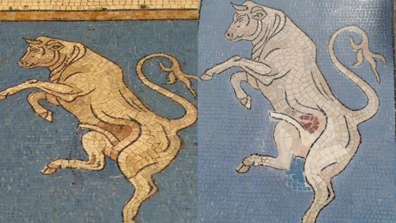 “Il toro è diventato un bue”: polemica sui social per il restauro del mosaico in Galleria a Milano