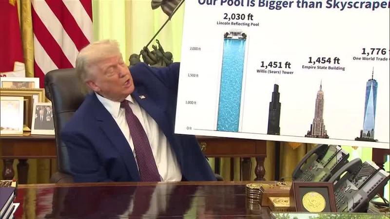 Dichiarazioni di Donald Trump sulla piscina del Lincoln Memorial