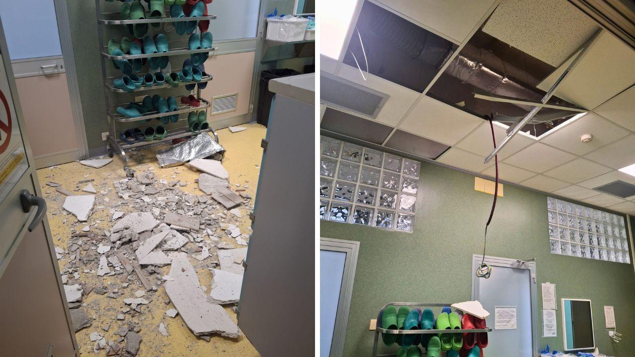 Crolla un controsoffitto accanto alla sala operatoria di neurochirurgia alle Molinette