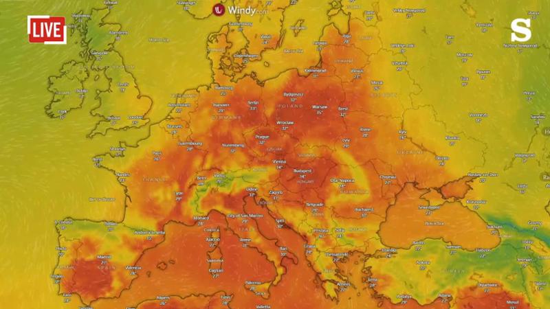 Lunedì di fuoco, il monitoraggio in tempo reale: così il caldo record investe l'Italia e l'Europa
