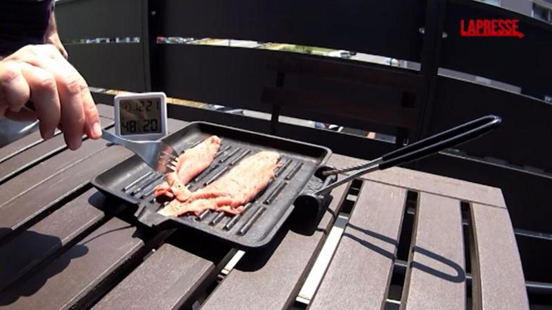 Esperimento gastronomico al sole durante l'ondata di caldo a Milano