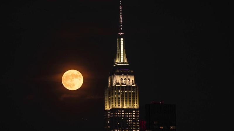 La Luna delle Fragole spunta dietro Manhattan: il timelapse incanta New York