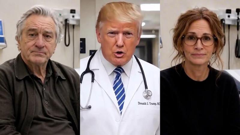 Trump medico che cura la "Sindrome da delirio anti-Trump": il video Ai con i falsi De Niro e Roberts