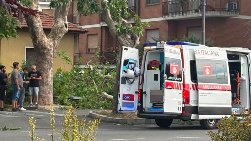 Paura ad Asti: l'albero spezzato dal vento travolge un anziano