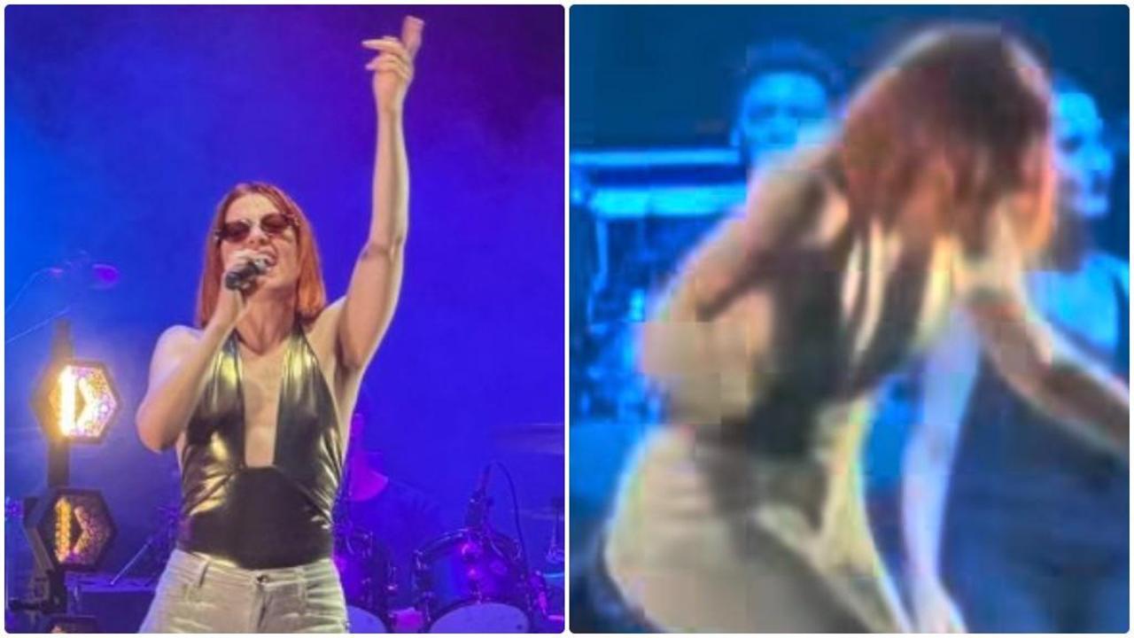 Noemi cade dal palco durante un concerto, in ospedale per accertamenti