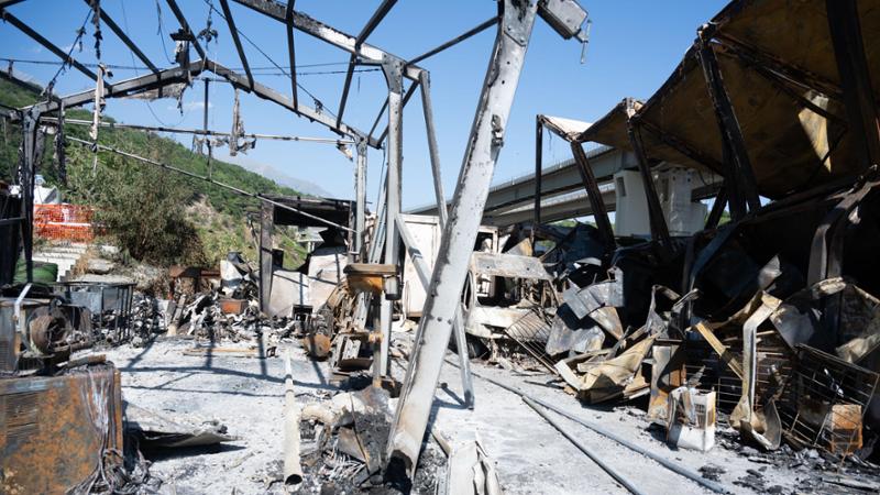 Danni provocati al cantiere Tav di Chiomonte (foto Alberto Giachino | Reporters)