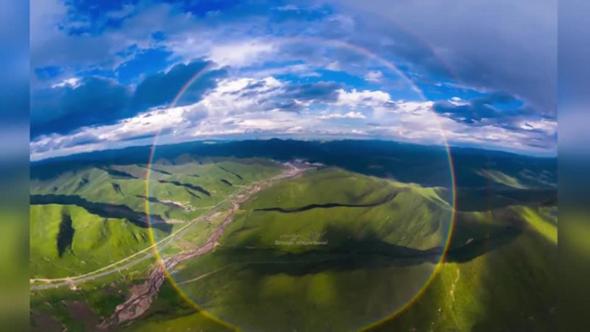 Rarissimo arcobaleno circolare avvistato nel Qinghai, in Cina