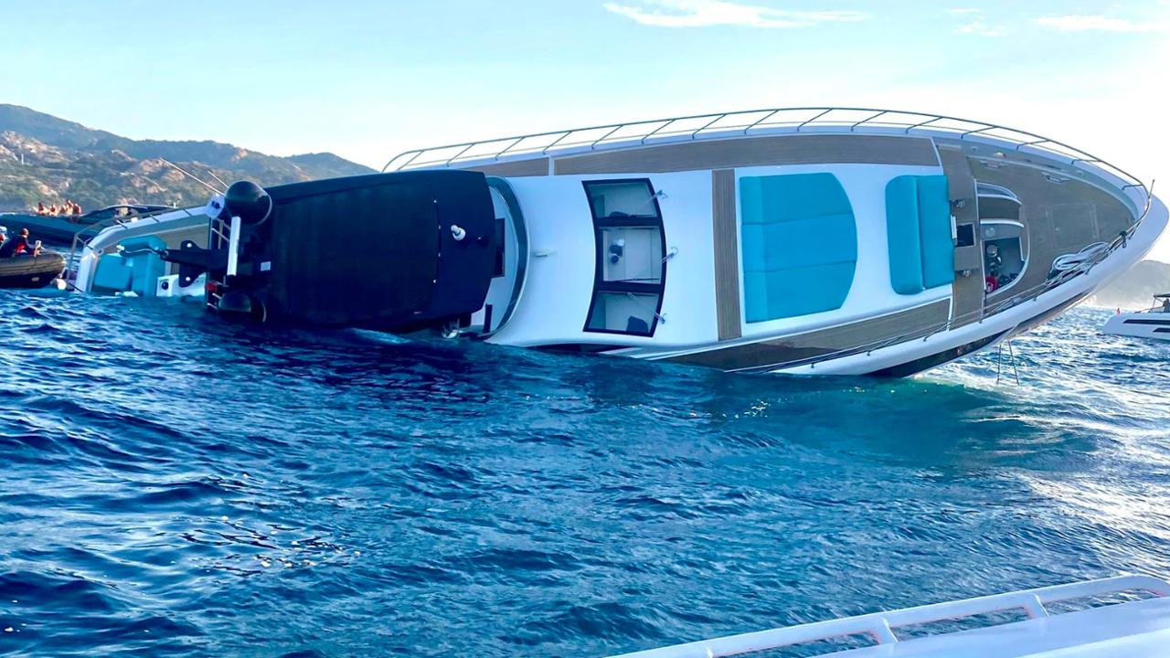 Yacht di 30 metri affonda a Porto Cervo, tutte salve le 14 persone a bordo