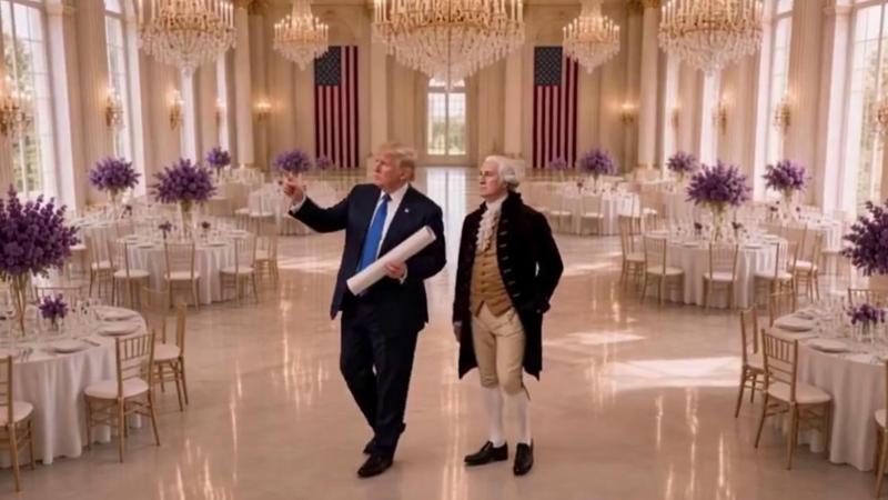 "Grazie per i consigli, George": Trump evoca Washington con l’IA per celebrare la sua ballroom