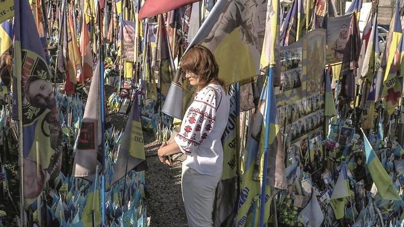 Il memoriale improvvisato in piazza dell'Indipendenza a Kiev