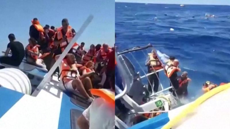 Traghetto affonda al largo di Cipro, i passeggeri aggrappati allo scafo rovesciato