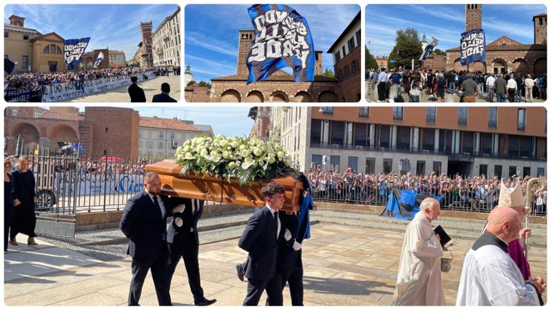 Milano, i funerali di Sandro Mazzola: in centinaia per l'ultimo abbraccio al campione /Live tv
