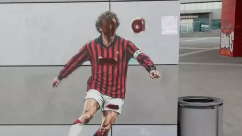 Casa Milan, vandalizzato il murales dedicato a Franco Baresi