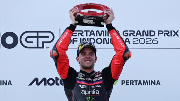 Aprilia, poker storico in Indonesia: Bezzecchi vince e Martin torna leader della MotoGP