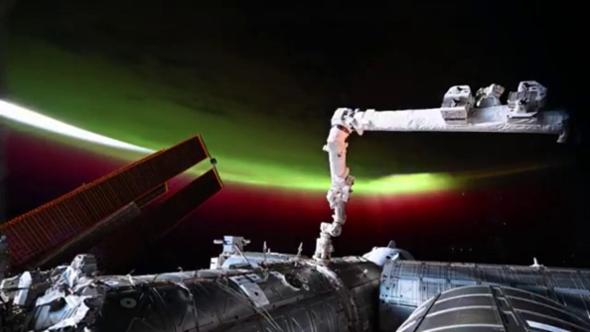 Immagini dell'aurora boreale riprese dalla Stazione Spaziale Internazionale