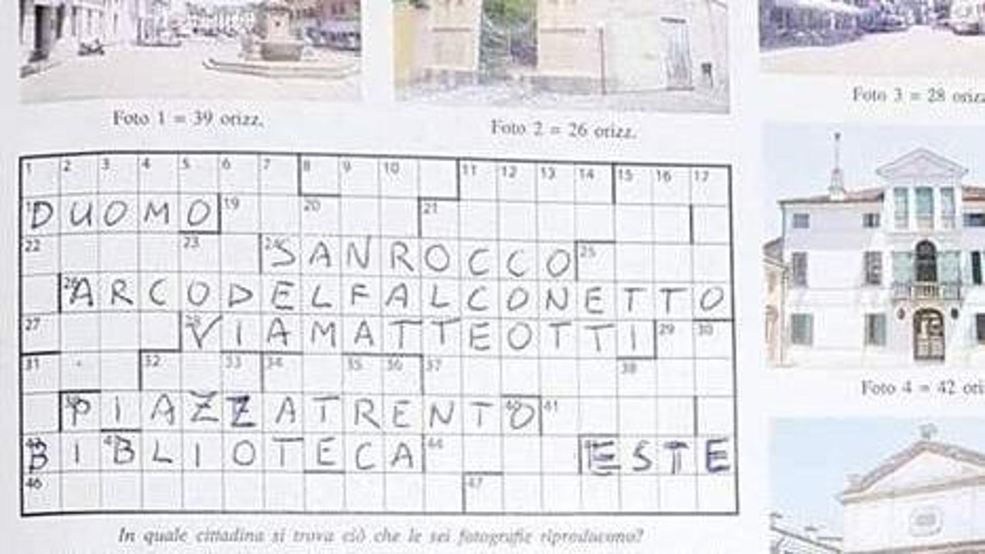 La “Settimana Enigmistica” dedica a Este un cruciverba Il Mattino di