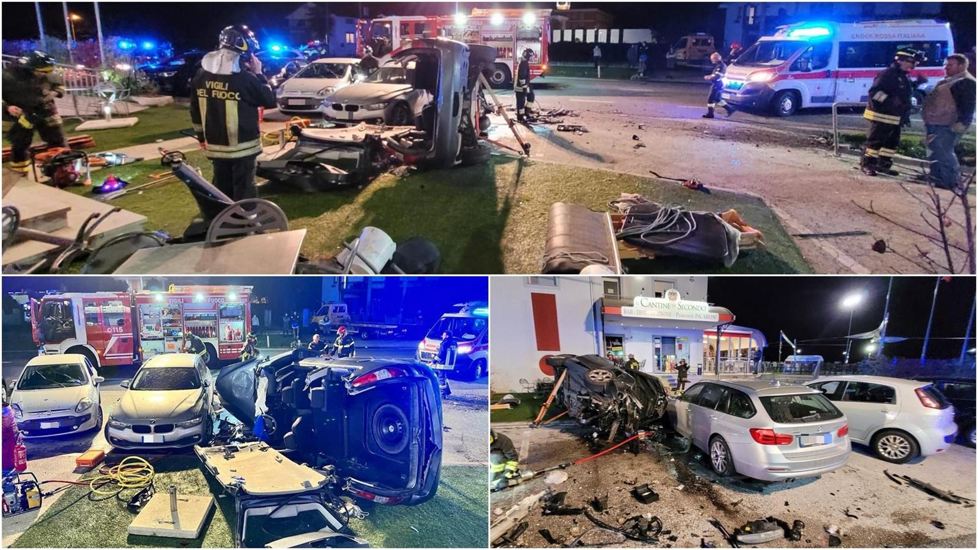 Car Crashes Into Other Parked Cars And Overturns Driver Stuck In The